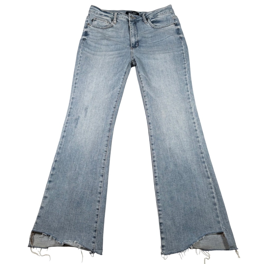 Judy Blue Slim Bootcut Jeans Women 15/32 (FITS 33x30) Light Wash Raw Hem